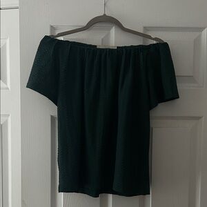 LOFT Elegant Green Off-Shoulder Blouse